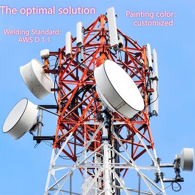 Antenna a torre in acciaio con angolo a 4 zampe zincata a caldo da 20 30 40 60 m. Multi per 5G urbano