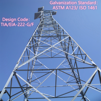 Torre per antenna a 4 gambe resistente alla corrosione da 40 m certificata ISO per infrastrutture di telecomunicazioni