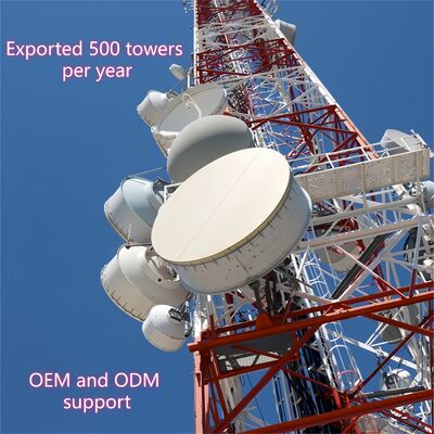 Torre per antenna a 4 gambe resistente alla corrosione da 40 m certificata ISO per infrastrutture di telecomunicazioni