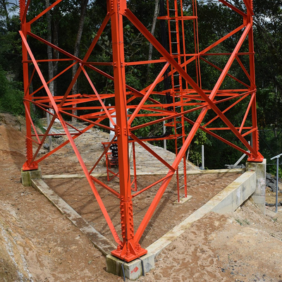 Custom Height 3 Legged Angle Communication Steel Tower For Microwave Signal Transmission
