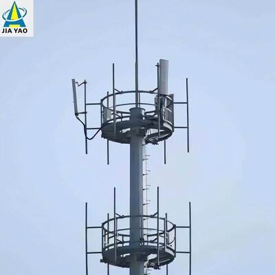 Torre unipolare con protezione contro i fulmini da 30 M per la stazione base 5G del centro commerciale