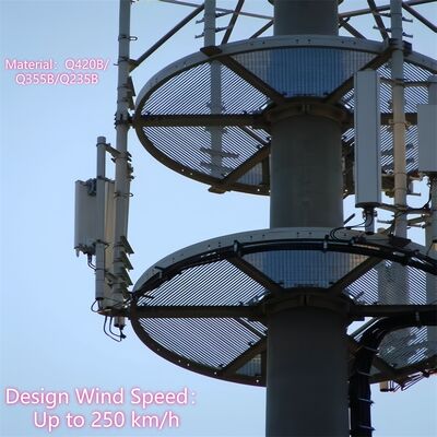 Piattaforma monopolare per telecomunicazioni personalizzata zincata a caldo per il progetto di espansione dell'antenna