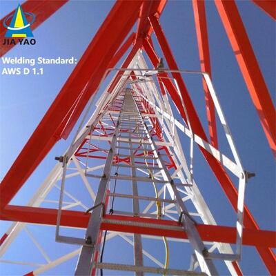 44M Q355 Torre in acciaio ad angolo a 3 gambe con manutenzione bassa in acciaio per telecomunicazioni residenziali