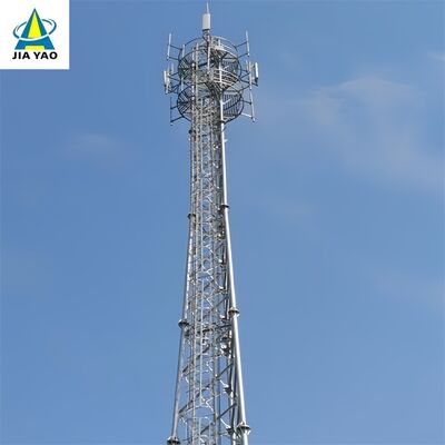 Design elegante della torre per telecomunicazioni a 3 tubi verniciata a polvere da 48 m per il quartiere degli affari
