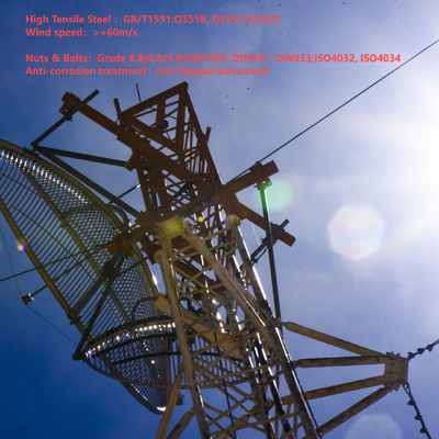 38M Guyed Wire Steel Tower Hot Dip Galvanized For Long Distance Microwave