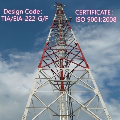 torre staccabile galvanizzata a 3 gambe galvanizzata della immersione a caldo di 50M conveniente per le telecomunicazioni di area mineraria