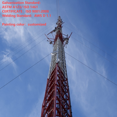30 35M Torre di comunicazione tirata zincata a caldo Piccola fondazione per area di pascolo