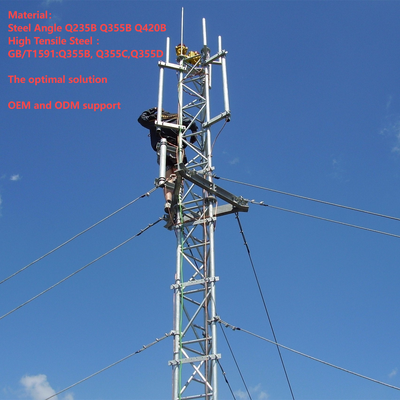 30 35M Torre di comunicazione tirata zincata a caldo Piccola fondazione per area di pascolo