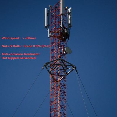 42 Torretta per antenna con tiranti in acciaio 45M Q355 Distribuzione rapida per telecomunicazioni in miniera remota