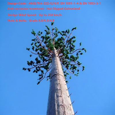Torre di comunicazione ad albero bionico in acciaio Q355 da 12 22 30 metri per il paesaggio municipale urbano