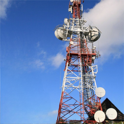 torre d'acciaio di angolo di 4 zampe galvanizzata della immersione calda di 20M 30M 45M per il complesso industriale 5G di commercio elettronico