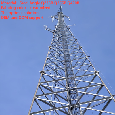 torre delle telecomunicazioni della metropolitana galvanizzata 3 della metropolitana di 44m 54m 66m 74Meter per il hub 5G della stazione degli autobus