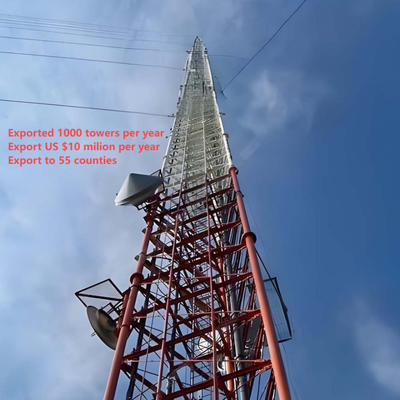 32 45 Torre dell'antenna tirata in acciaio Q355 da 50 M per la comunicazione della stazione della guardia forestale