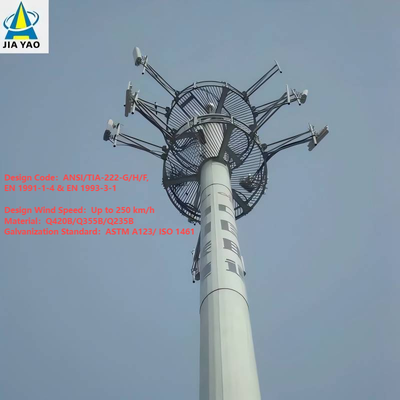 28 36 38 Meter Cable interno Routing Monopole Torre per la copertura 5G passerella pedonale