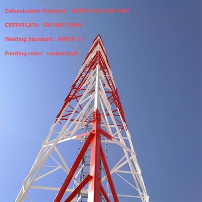 38 52 58M pre assemblato 3 tempi di consegna brevi della torre d'acciaio ad angolo con le gambe per la rete locale mineraria