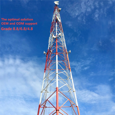 Torre reticolare in acciaio tubolare a 3 gambe per carichi pesanti per comunicazioni in aree minerarie remote Stazione base 4G 5G Q345B Montante resistente al vento zincato a caldo