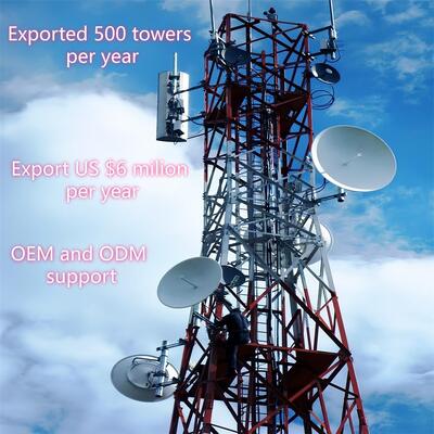 Torre reticolare angolare in acciaio a 4 gambe per carichi pesanti con struttura portante ottimizzata per infrastrutture di telecomunicazioni rurali Standard ANSI/TIA-222-G