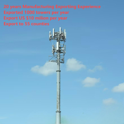 Torre per telecomunicazioni unipolare di livello industriale da 20 m-40 m con scala di salita interna e piattaforma di manutenzione per stazione base urbana Smart City