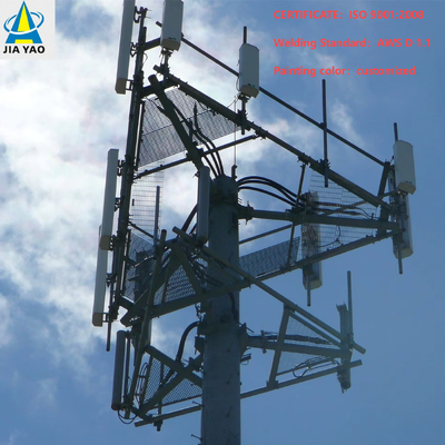 Torre per telecomunicazioni unipolare di livello industriale da 20 m-40 m con scala di salita interna e piattaforma di manutenzione per stazione base urbana Smart City
